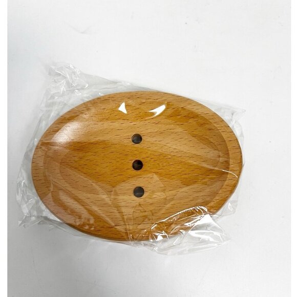 Solid Wood Soap Dish Bathroom Kitchen Decor, NEW - Picture 1 of 6